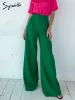 Capris Syiwidii Green Wide Leg Pants Trouser Suits Women Pink Office Ladies Fashion 2022 Blue Baggy High Waist Purple Straight Bottoms