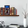 DIY Book Nook Kit 3D Wooden Puzzle Bookshelf Insert Decor with LED Light Mini Dollhouse Model Bookend Building 240220