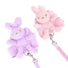 Sets Vest Style Dog Harness and Leash Set,Dog Walking Leash Pet Harness with Cute Rabbit Decoration Small Dog Teddy Bear Cat Supplies