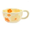 Mugs Elegant Floral Ceramic Mug Coffee Cup With Flower Decorations 250Ml Spring Drinkware For Home Decor