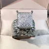 925 prata esterlina de alta qualidade zircão branco anel de diamante geométrico tridimensional diversificado anel adequado para casal 240221