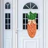 Decorative Flowers Easter Wreath Signs Teardrop Carrot Happy Door With Bow Artificial Swag For Front Wall Decor