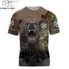 Męskie koszulki Summer Cool Hipster Men T-shirt Piękny wzór polowań niedźwiedzie