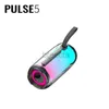 Portabla högtalare Pulse 5 Trådlöst vattentätt Bluetooth-högtalare visar full skärmeffekt trådlös Bluetooth-högtalare Subwoofer Plug-in Card Portable 240304