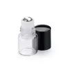 Garrafas 50 pacote 1 ml de frascos de amostra de vidro transparente para óleos essenciais garrafa de rolo de vidro vazio com rolo de perfume de aço inoxidável no recipiente