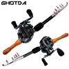 Accessoires Ghotda Carbon Faserstange Superhard -Angelrute mit hochwertiger Angelrolle 1,31,8 m Länge Fischerei Tackle Set Set