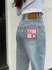 Jeans para mujer Diseñador 2023 Jeans para mujer Pantalones de paracaídas de lujo Moda Pequeña fragancia bordada Slim Straight Casual CBS7