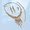 Halsband örhängen set lyx roston bröllopsklänning bankett örhänge armband ring mode kristall brud smycken damer gåva