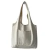 Sacs de soirée 2024 Sac à provisions de mode de grande capacité Femme Pure Color Series Beige Réutilisable Commuter SimpleTote