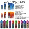 Neueste heiße verkaufende Puffs 15000 Zooy King Bar E-Zigarette Einweg-Vape-Stift 26 ml 650 mAh Batterie vorgefüllte Kartusche Verdampfer Puff Bar