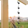 ديكورات حديقة 2.4 متر من الحديد المتنقل بطيور سلسلة أمطار في الهواء الطلق ديكور مرفق شماعات الرياح الدقاء لحديقة منزل السقف السفلي ديكور.