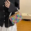 Borse da sera Borsa a tracolla colorata con diamanti luminosi Borsa con decorazione di perle Portafoglio chiave Alla moda e brillante 2024 Primavera da donna