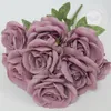 10 FlowersBunch Vintage Roses Coffee Bean Paste Purple Grey Pink Silk Bouquet For Birthday Party Wedding Decoration Room Layout 240301