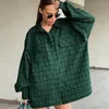 Женские блузки, мешковатая рубашка большого размера в зеленую клетку в американском стиле ретро, Roupas Femininas Com Frete Gratis Blusas De Mujer Bonitas Y Baratas