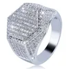 Met Zijstenen Heren Ring Iced Out 3A Steentjes Ringen Weelderige Jewlry Goud Zilver Mode-sieraden Hele Hip Hop307a