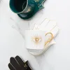 Tassen Kreative Türkisch Blau Evil Eye Tasse Und Hamsa Hand Untertasse Kaffee Tee Milch Wasser Becher Moderne Raumdekoration Keramik geschenke