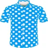 Men's Casual Shirts 2024 Shirt Loose Short-sleeved Polka Dot Geometric Spring And Summer Daily Wear Top Fashion Button Design