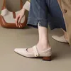 Casual Shoes Super Soft 2024 Spring and Autumn Square head Aprikos Mary Jane Women's French Culteil Thick Heel Shallow Mouth Single Single