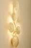 Applique murale de décoration de salon d'intérieur avec ampoules LED G4, luminaires de lampe de chevet de chambre à coucher, applique murale en forme de feuille de Lotus MYY5798222