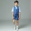Garnitury chłopców Wydajność Kostium Dzieci Letnia fotografia garnitur dla dzieci Koszulka Koszulka