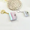 Keychains 1/2inch Po Keychain Laser Mini 20 Slots Cute Card Holder Storage Book Portable ID Pendant