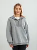 Hoodies femininos moda feminina fuzzy velo sweatshirts meio zíper pullovers casual outono manga longa topos outono streetwear S-XL