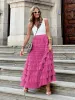 skirt Women's New Summer Long Skirt Layered Ruffles Design Elegant Maxi Skirt Office Women Commuting Party Attire Autumn Elegant Skirt