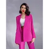 Ternos masculinos formais pantsuit para mulheres escritório negócios festa de casamento fúcsia moda conjunto de terno feminino incluindo blazer e calças