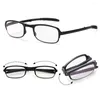 Solglasögon TR90 fällbara läsglasögon med blixtlåsfodral Unisex Portable Lightweight Presbyopic Strength 1.0x - 4.0x