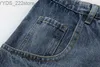 Jeans Jeans Jeans 23ss Margiela gewassen blauwe broek met mesgesneden gaten High Street Denim 230918 240304