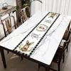 Nappe de Table de pâques, couverture décorative de vacances avec motifs imprimés, tapis de décoration Long pour cuisines, fêtes à manger