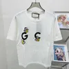 Women's T-shirt Designer Brand t shirt for women g Family Round Neck Embroidered Knitted Short Sleeve Thin Casual Top 2024 Summer New Edition WJWB