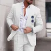 Abiti da uomo Lino di alta qualità da sposa Uomo Slim Fit Giacca di lusso Pantaloni 2 pezzi Set monopetto Lino Trajes Elegante Para Hombre