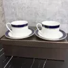 Blauwe keramische koffiekopset porselein thee espresso keuken drinkgerei Europese thuistafel feestdecoratie luxe verjaardag 240301