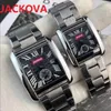 All Dials Working mens womens automatic stopwatch watches Luxury Fashion Crystal Square Rectangle Watches Imported Japan Quartz Mo212o