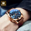 OLEVS Quartz Watch for Men Original Leather Strap Date Dature Waterproof Luminous Business Casual Top Brand 240227