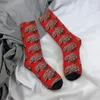 Meias masculinas com estampa de bolinhas e cérebros - Neurologia com design vermelho meias masculinas e femininas de poliéster personalizáveis
