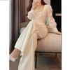 Womens 2 Pant Set White Two Pieces Set Pants For Woman Wide Leg Party Trousers Suits Blazer and Outfits Classy Clothes 240226
