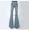 Kvinnors jeans jeans mode midja kontor lady ben bloss blekt denim 240304