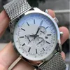 Luksusowy Supercean Quartz Chronograph Automatyczny ruch Modna Srebrna męska zegarek zegarek zegarek ze sobą nierdzewne ze sobą