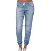 Jeans da donna K-Pantaloni Jeans Donna Jeans taglie forti Vita femminile Donna Donna Lungo Farkut Solido Blu Ammorbidente 240304