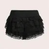 ショートパンツXingqing Ruffle Lace Bloomers 2000S女性美学弾性低ウエストロリータセーフティショーツパンツY2K Eガールカワイイフリルパンティー