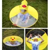 Creative Kids Rain Cover Cute Cartoon Duck UFO Childrens Raincoat Boys And Girls Umbrella Hat Windproof Poncho Gear 240226