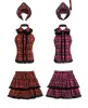 gonna giapponese Harajuku ragazze plaid rosso due strati gonna torta punk dolce Kawaii Lolita abito da ballo minigonne a pieghe vestito cosplay