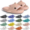 Frete Grátis Designer Shark Slides Sandália GAI Slipper Sliders para Homens Mulheres Sandálias Slide Pantoufle Mules Mens Womens Chinelos Treinadores Sandles Color222