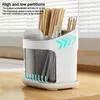 Kitchen Storage Utensil Holder Cutlery Drainer Tableware Bucket Rotary Knife Trapezoid Organizer For