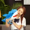 50 CM Intéressant Cool Requin En Peluche Bleu Gris Sac À Dos Kawaii Dessin Animé Animal Sacs D'école Enfants Garçons Fille Cadeaux D'anniversaire 240223