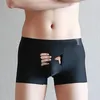 Mutande Slip da uomo Intimo di seta ghiacciata Boxer da cartone animato ad asciugatura rapida Mutandine da uomo Boxer da uomo Creativo Divertente Mutande Boxer