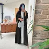 Ubranie etniczne Skromny satyn Abaya Kimono muzułmańska sukienka Diamond Abayas for Women Dubai Luxury Turkey Islam Kaftan Femme