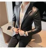 Casual Leather Jackets/Manlig Slim Fit Fashion Casual Leather Jackets/Man Coats S-3XL Brand Clothing Mens Autumn/Winter Jackets 240301